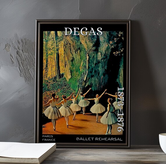 Dancers in White Tutus Practicing Outdoors Degas-Style Ballet Poster