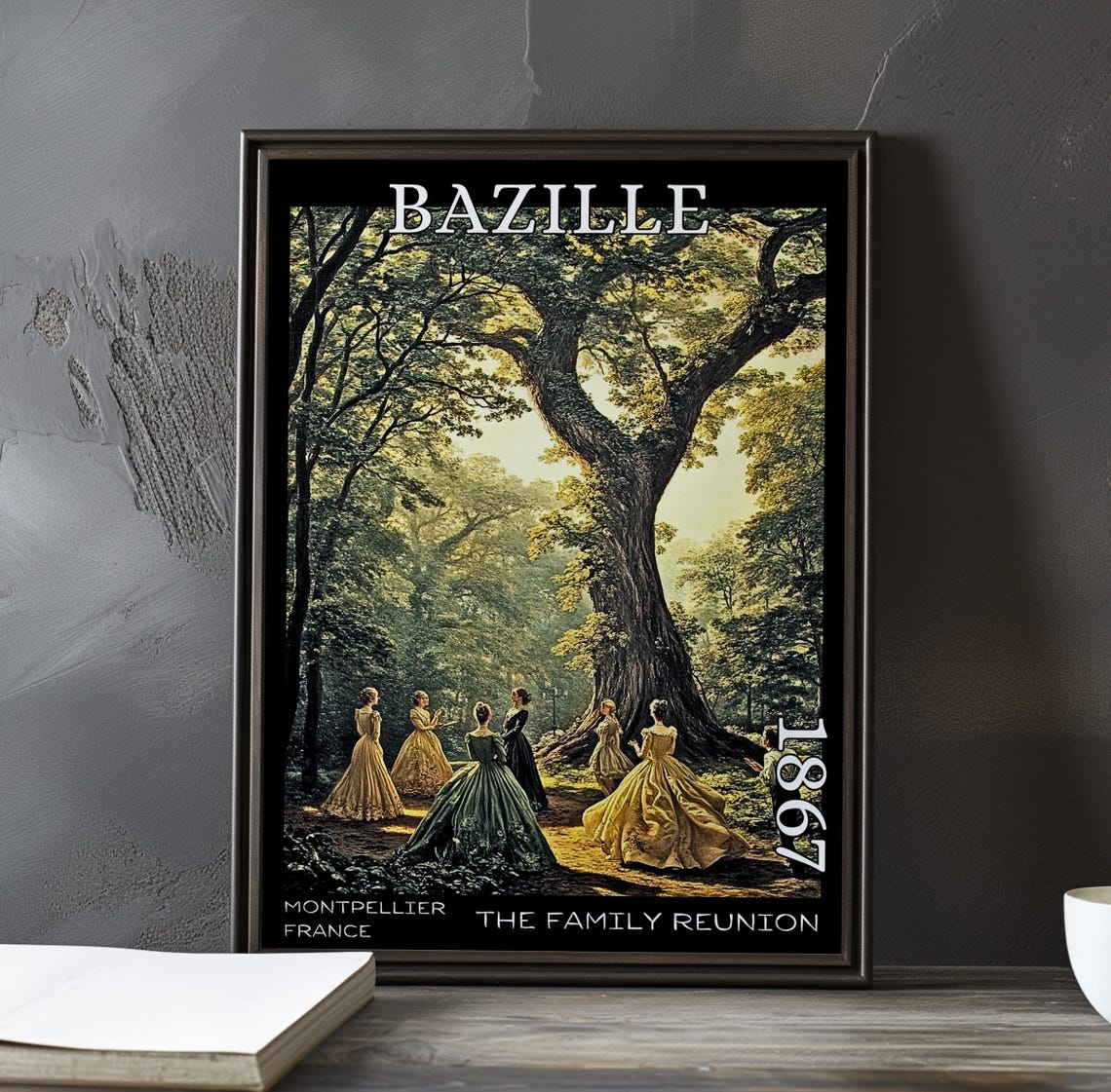 The Family Reunion 1867 Frdric Bazille Printposter Early French Modernism Garden Gathering Realist Plein Air Scene Impressionism Art