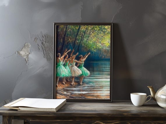 Edgar Degas Inspired Art Poster Ballet Dancer Print Impressionism Artwork Dance Impressionist Painting Movement