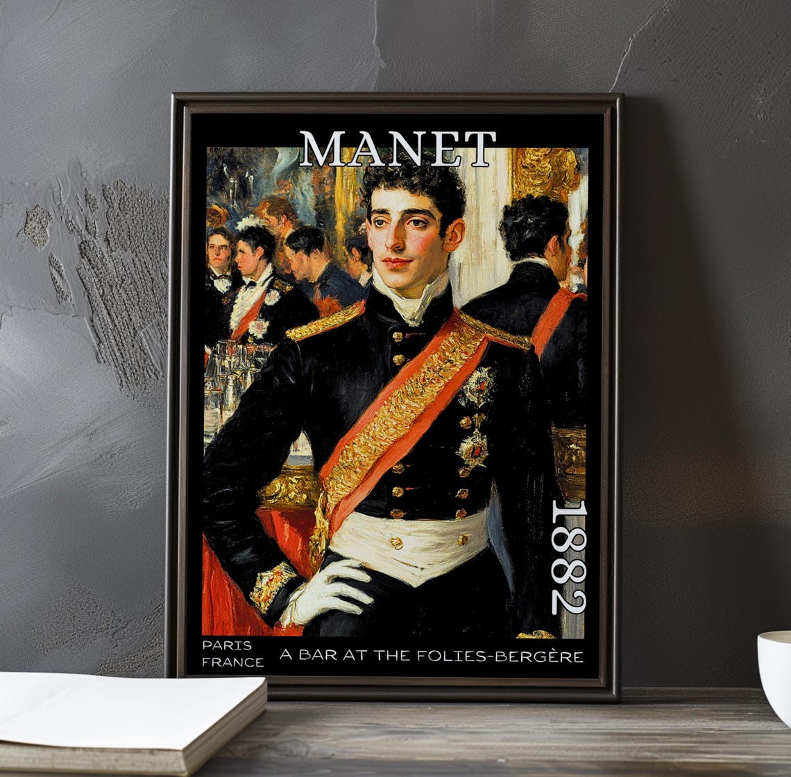 Manet Young Officer in Dress Uniform Red Sash 1882 Paris Poster