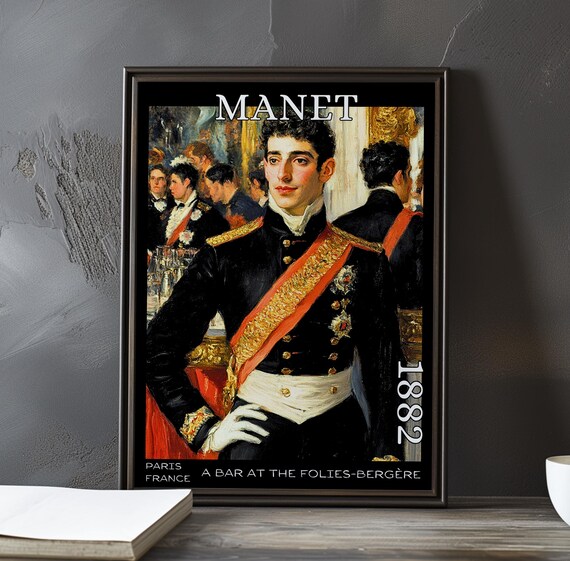 Manet Young Officer in Dress Uniform Red Sash 1882 Paris Poster