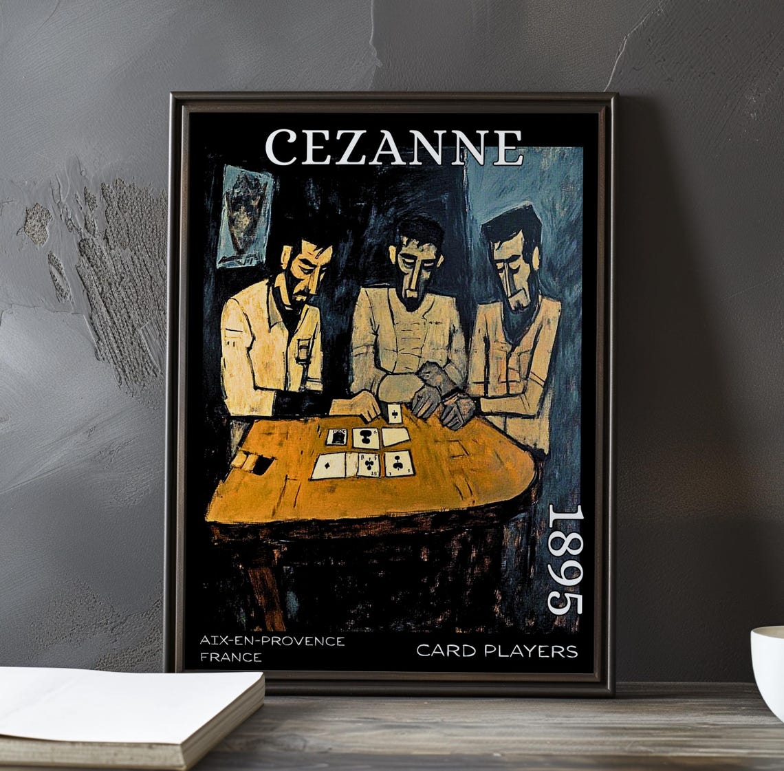 Cezanne Card Players 1895 Three Angular Men at an Orange Table Poster