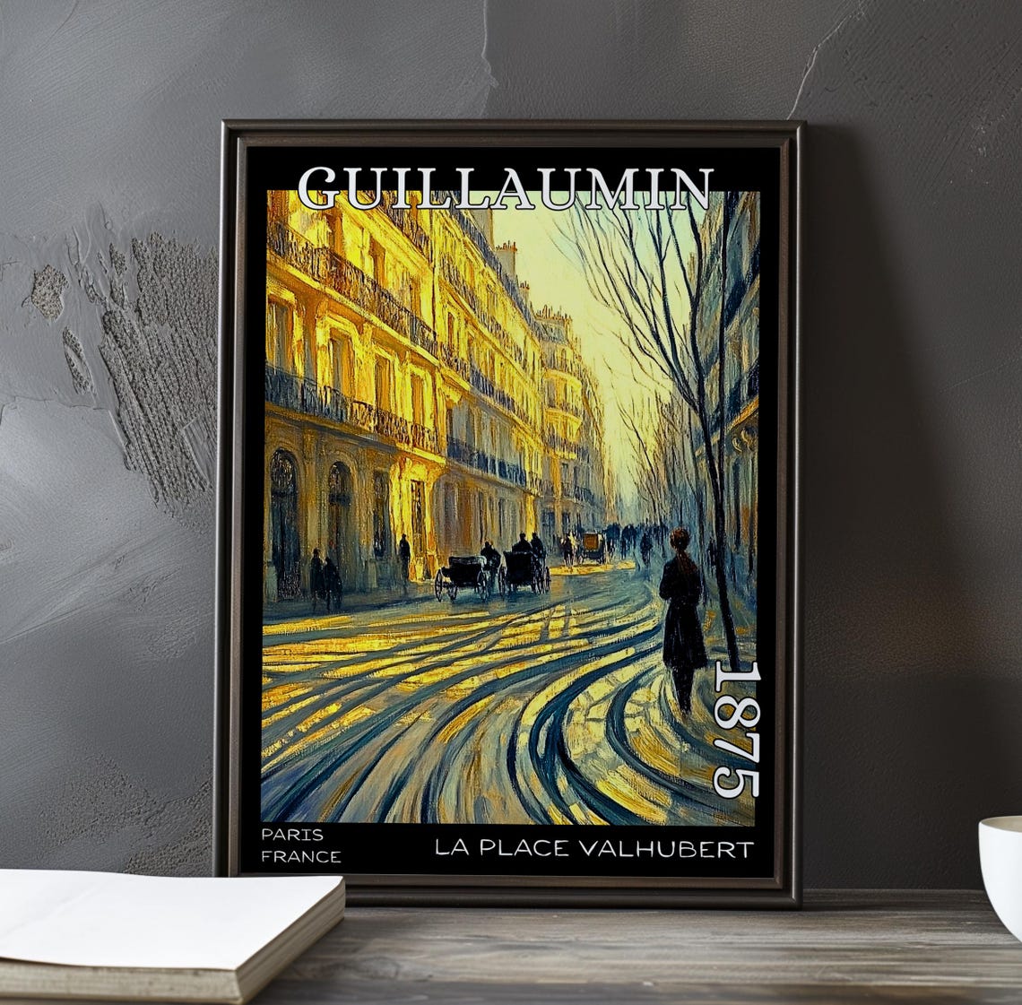 La Place Valhubert 1875 Paris Curving Street Dusk Glow Poster