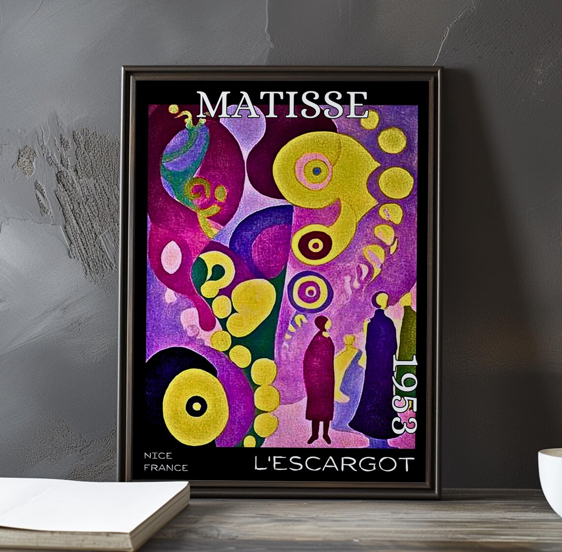 Matisse Lescargot 1953 Purple Yellow Organic Abstract Poster