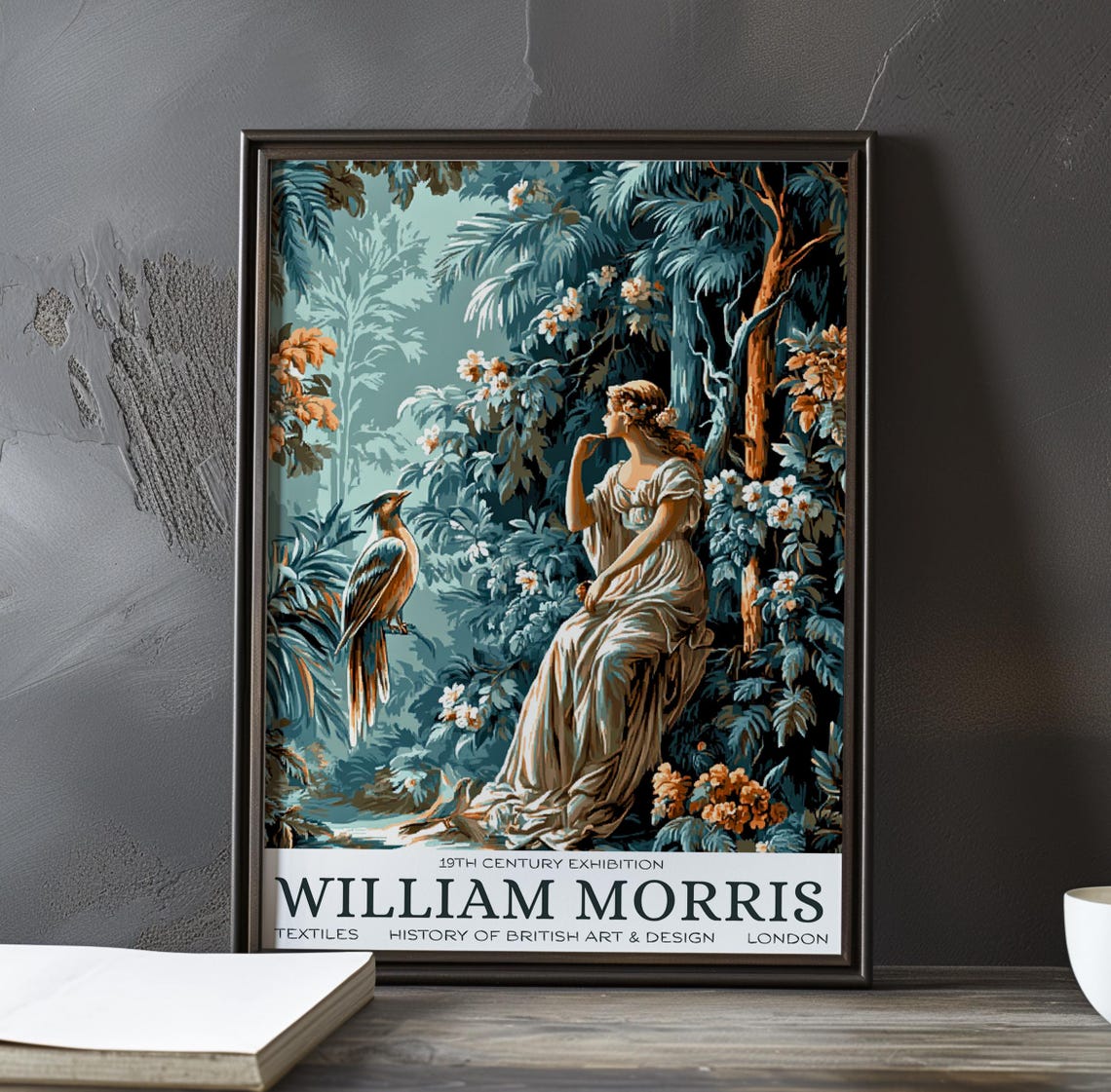 William Morris Moonlit Lady Bird Woodland Night Exhibition Poster