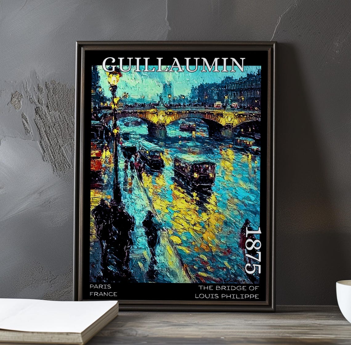 Bridge Of Louis Philippe 1875 Guillaumin Rainy Night Paris Poster