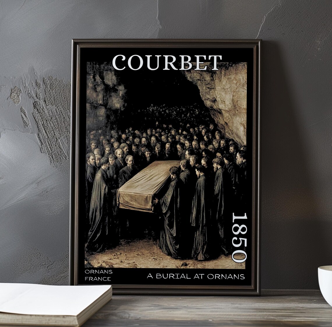 A Burial at Ornans Coffin Carried in a Cave 1850 Courbet Poster