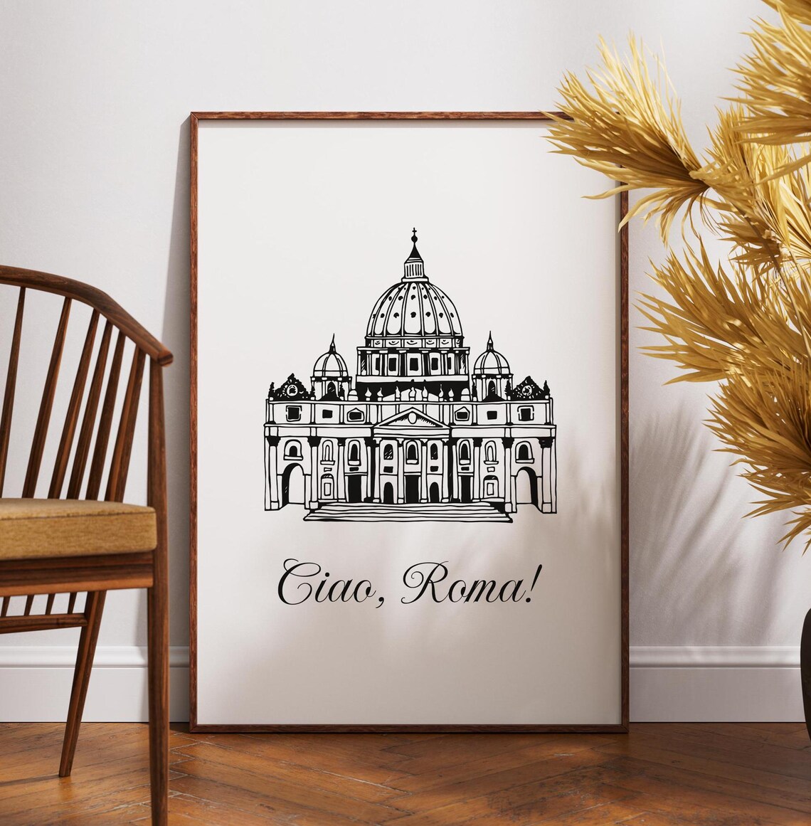 Rome Vintage Minimalist Quote, Italian Travel Poster