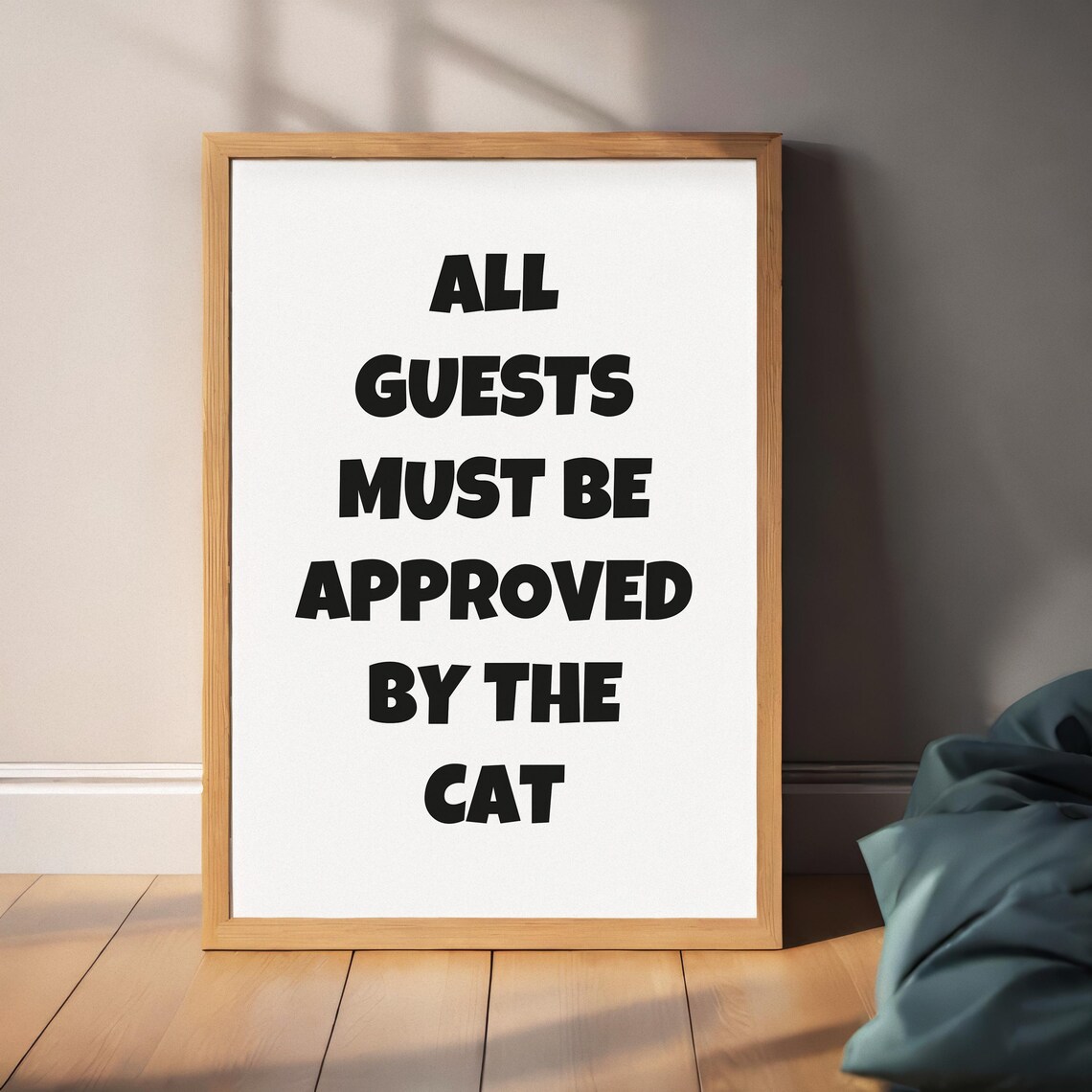 Funny Cat Welcome Door Sign, Retro Typography