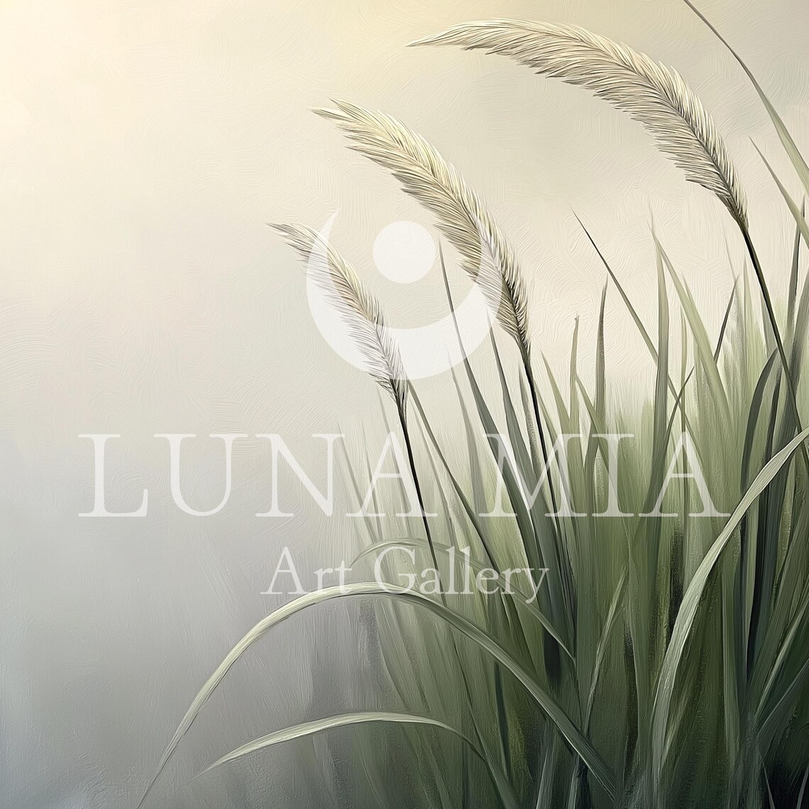 Elegant Pampas Grass Plumes In Soft Green Gray Muted Tones Poster - Image 5