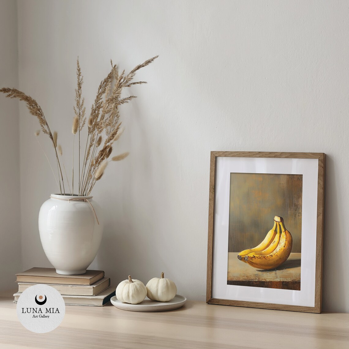 Vintage Banana Still Life Oil Painting Rustic Kitchen Art Poster - Image 5
