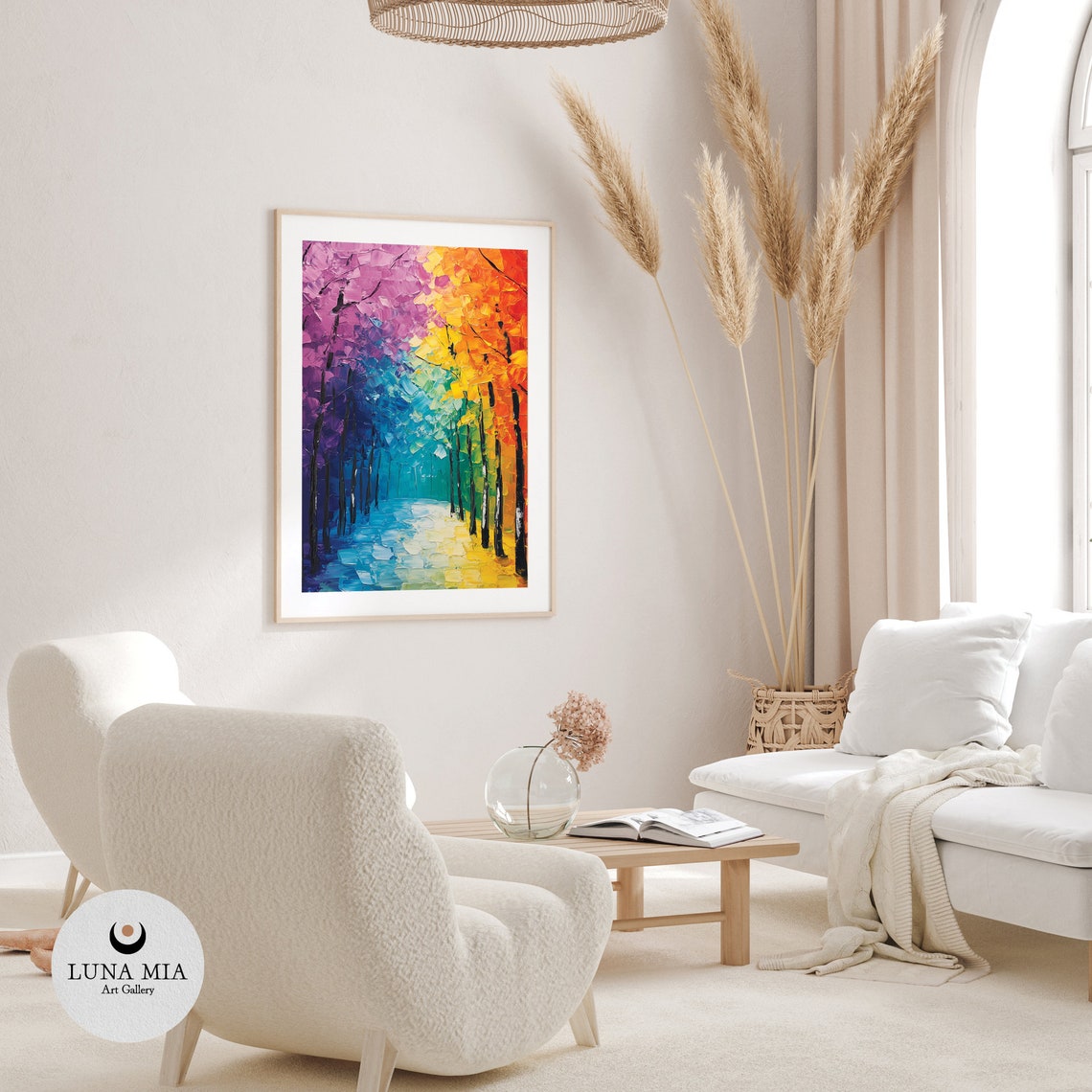 Enchanting Colorful Abstract Trees Oil Painting Wall Art Prints Modern Decor For Instant - Image 2