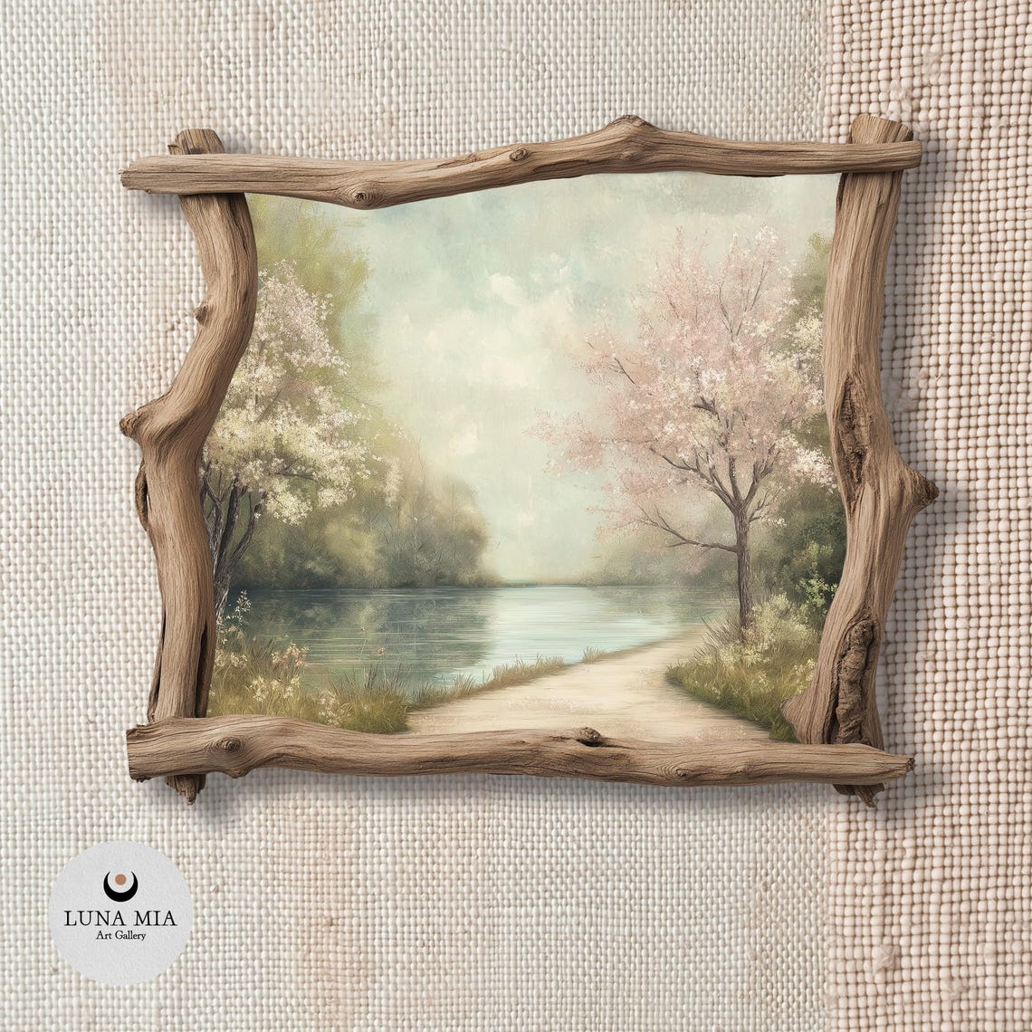 Tranquil Rustic Lake Forest Wall Art Vintage Style Nature Landscape Home Decor - Image 2