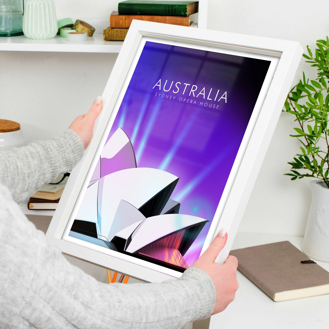 Australia Sydney Opera House Sails Night Lights Harbor Poster - Image 4