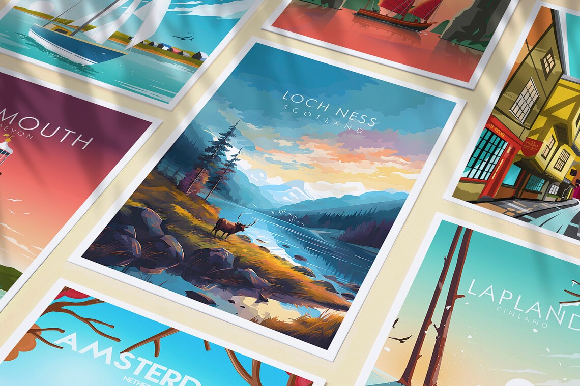 Loch Ness Travel Poster, Scotland Wall Art Print - Image 3