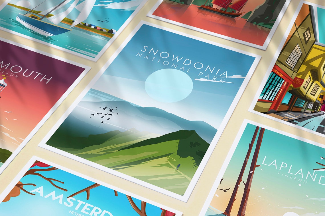 Snowdonia National Park Wales Mountain Sunrise Hiker Trail Poster - Image 3