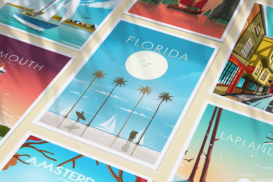 Visit Florida Travel Poster, USA Wall Art - Image 3