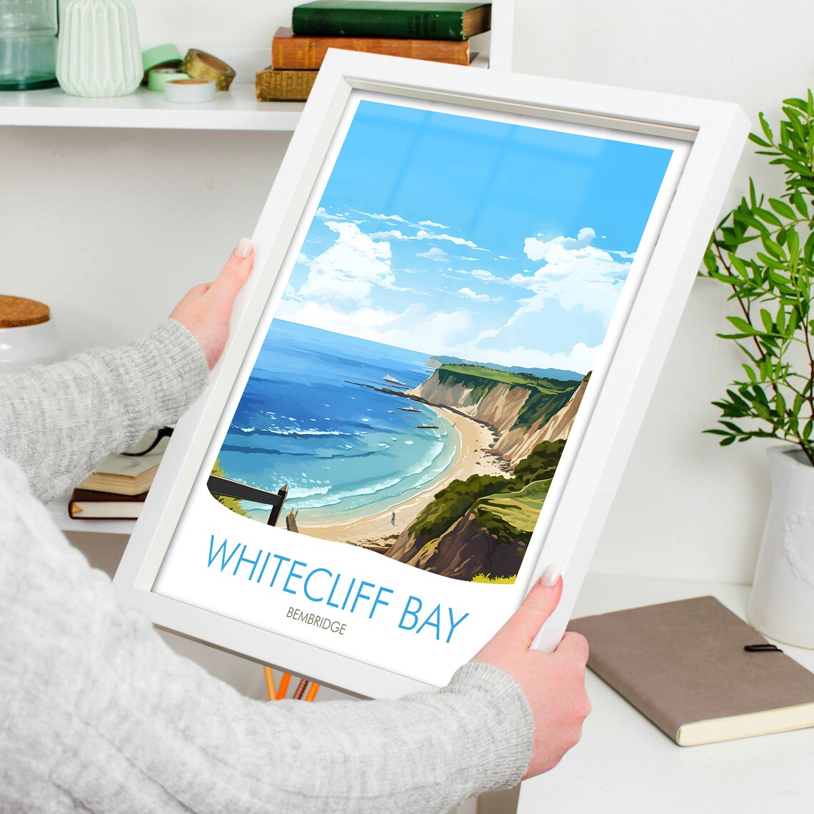 Whitecliff Bay Print Bembridge Isle Of Wight Print - Image 4