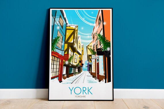 York Christmas Print, Holiday Wall Art Print