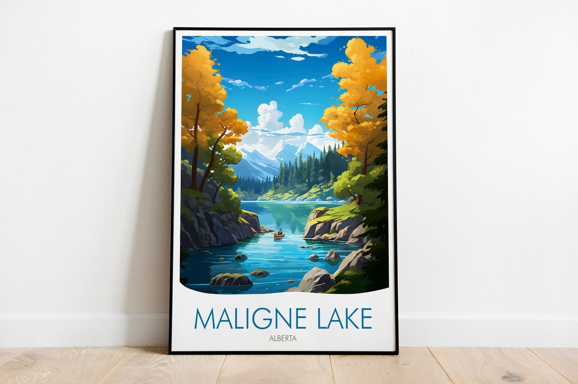 Maligne Lake Print Alberta Canada Print - Image 2