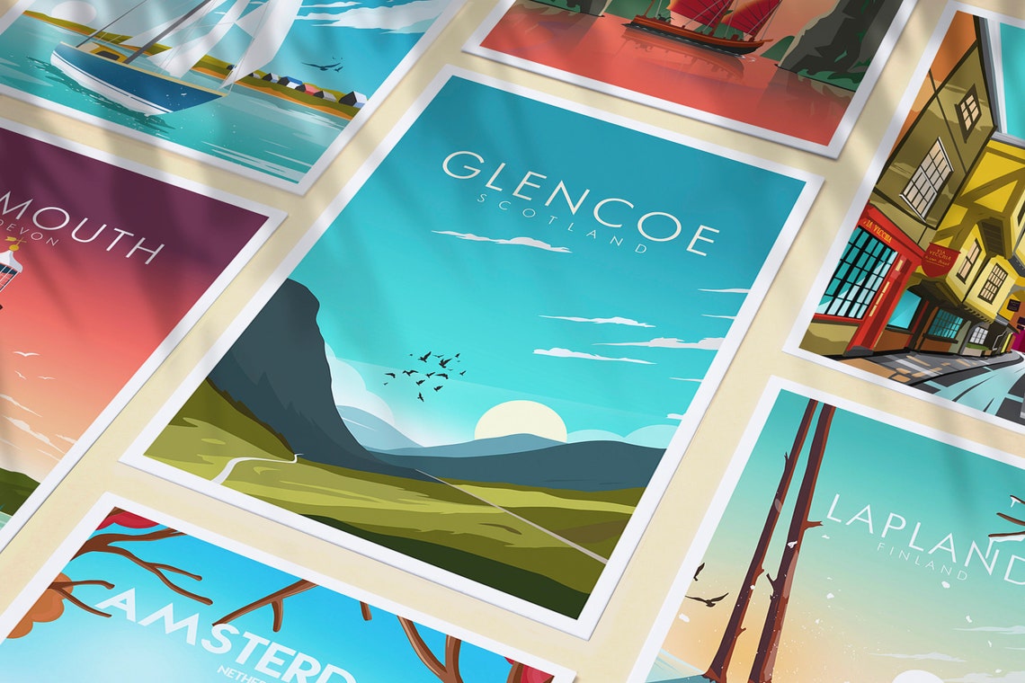 Glencoe, Scotland Travel Poster Print - Image 3