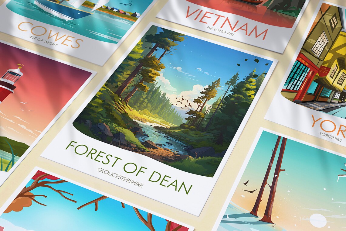 Forest Of Dean Gloucestershire Woodland Stream Pine Nature Poster - Image 3