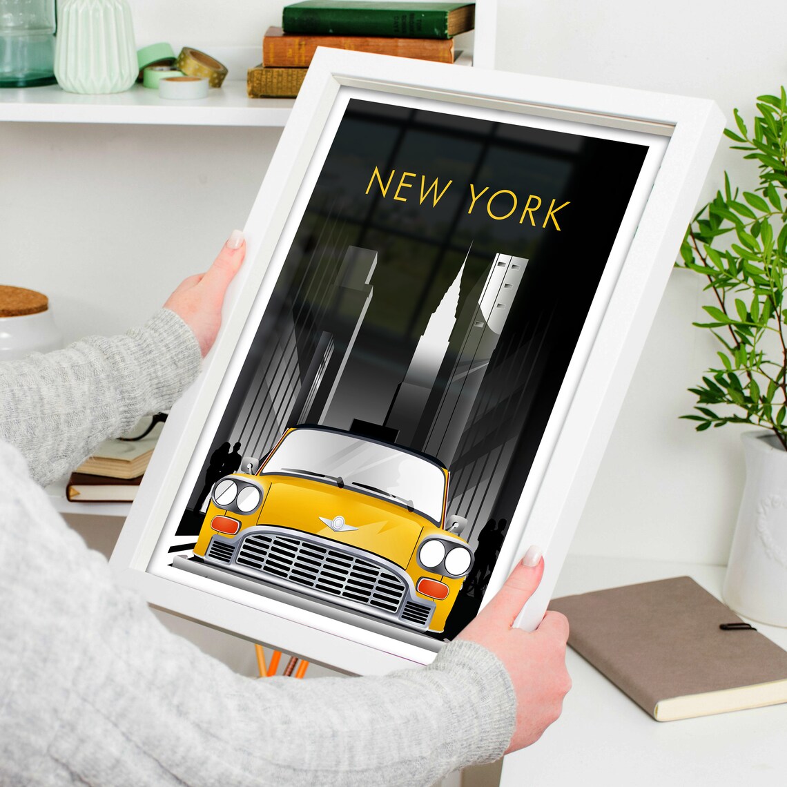 New York City Classic Yellow Taxi Manhattan Graphic Art Poster - Image 4