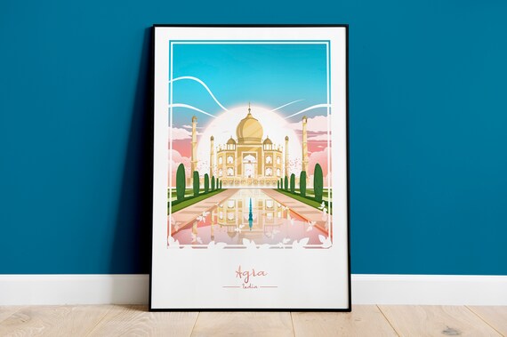 Agra India Print Taj Mahal