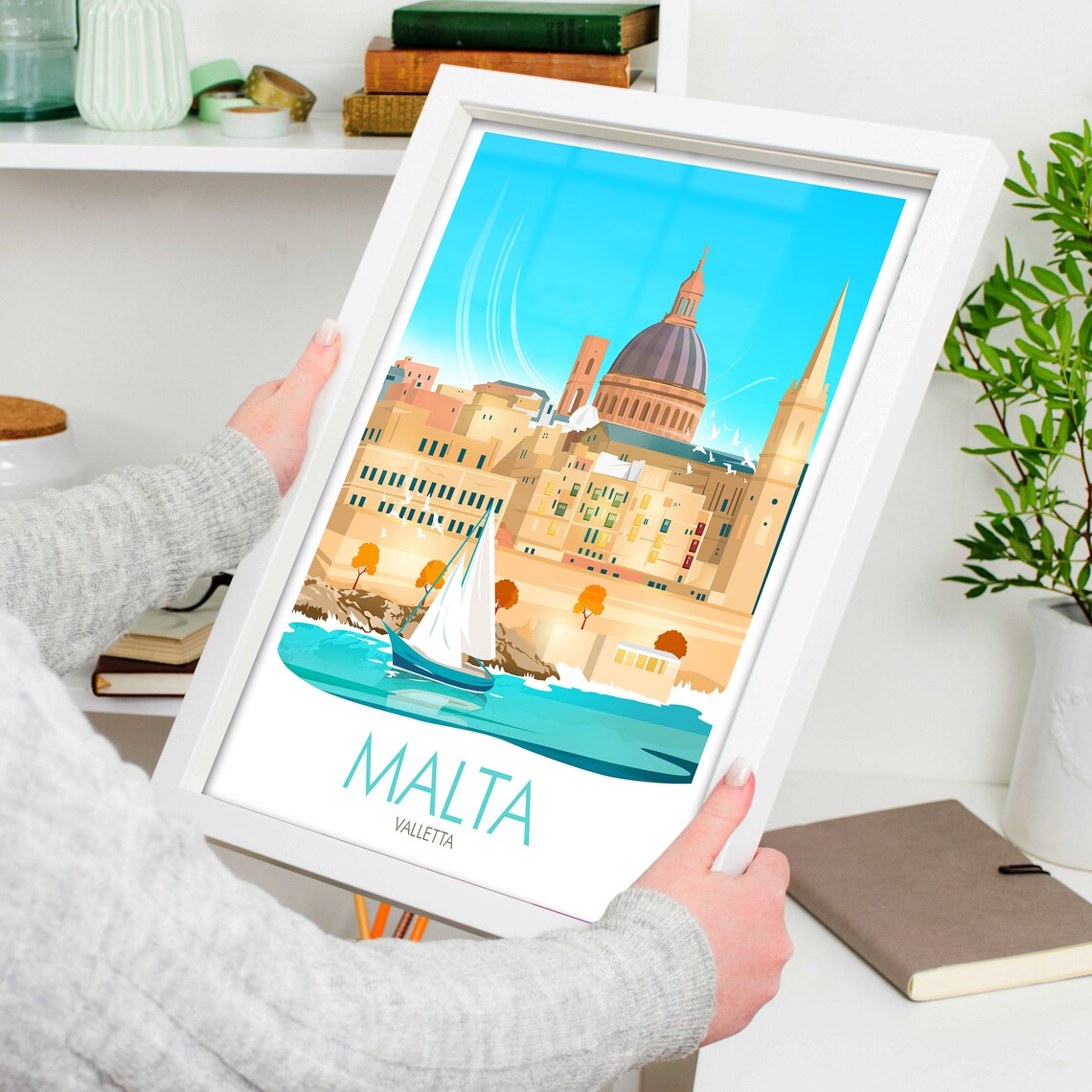 Valletta Malta Abstract Modern Art Print - Image 4