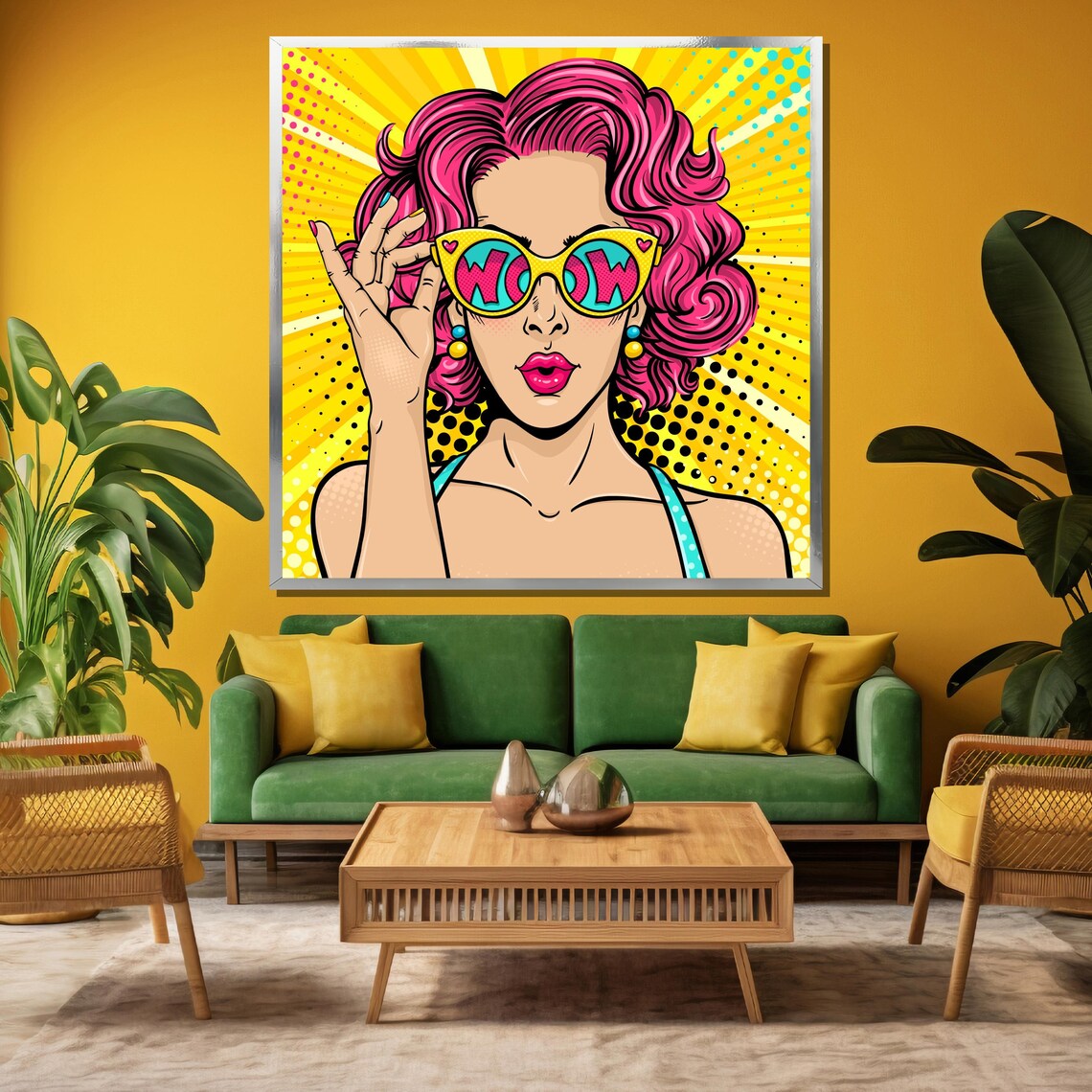 Pop Art Woman With Wow Sunglasses, Retro Poster - Image 3