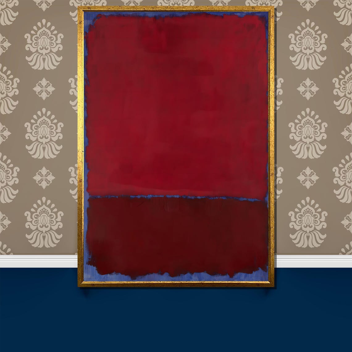 Mark Rothko Burgundy And Deep Blue Painting Bold Abstract Art Gift For Modern And Timeless Home Interiors