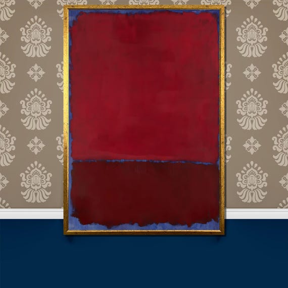 Mark Rothko Burgundy And Deep Blue Painting Bold Abstract Art Gift For Modern And Timeless Home Interiors