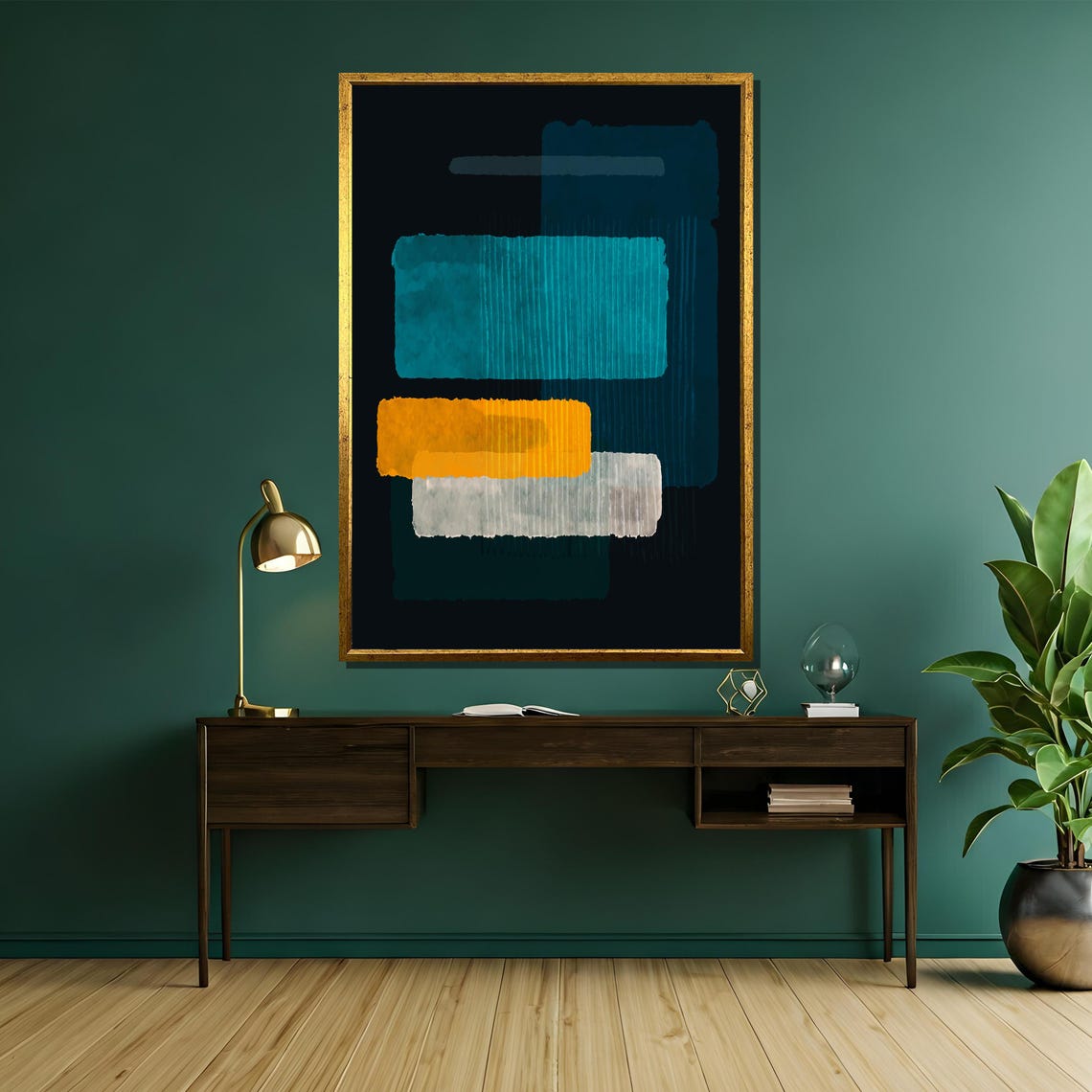 Mark Rothko Painting Vibrant Layers In Black Green And Red Abstract Art Gift For Bold Interiors - Image 5