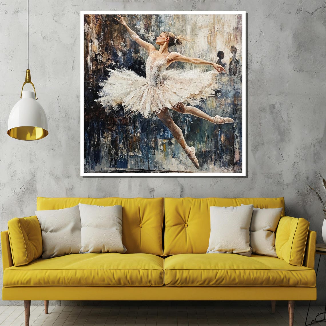 Ballet Elegance Painting Graceful Dancer In White Tutu Classical Ballet Wall Art For Sophisticated Home Decor And Gift - Image 2