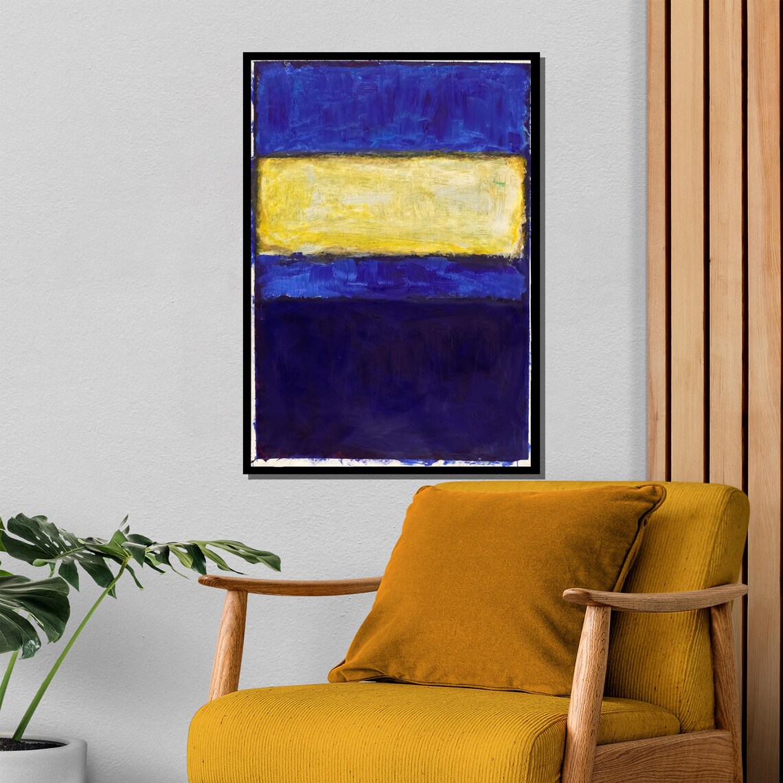 Deep Royal Blue and Golden Yellow Color Field Rothko Inspired Poster - Image 4