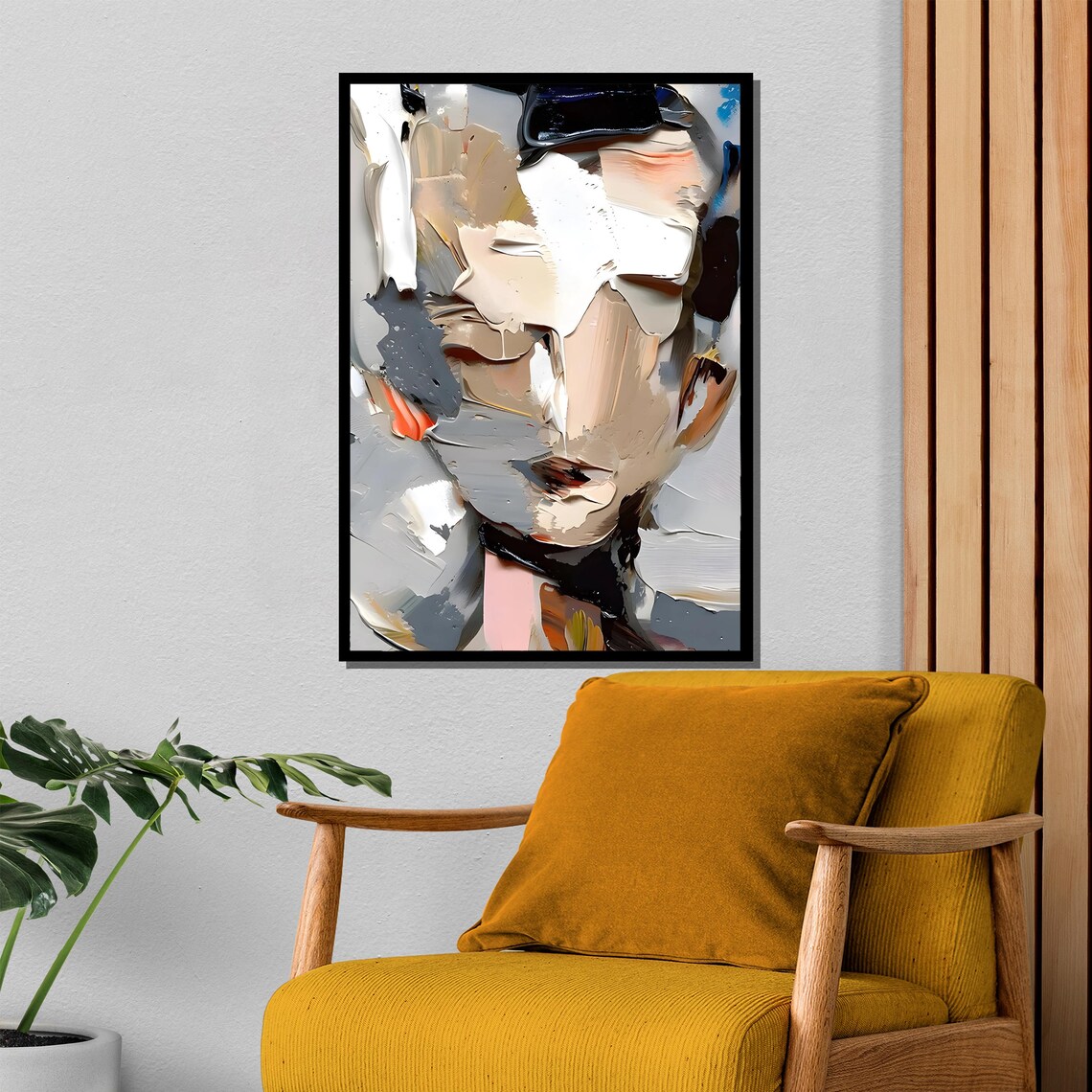 Abstract Expressionist Face Portrait, Modern Textured Art Print - Image 4