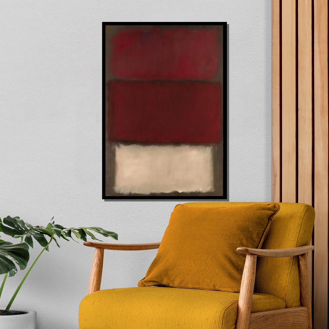 Mark Rothko Deep Red And Neutral Painting Sophisticated Abstract Art Gift For Modern And Elegant Home Decor - Image 4