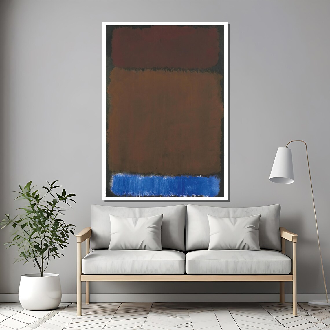 Mark Rothko Deep Brown And Blue Abstract Expressionist - Image 2