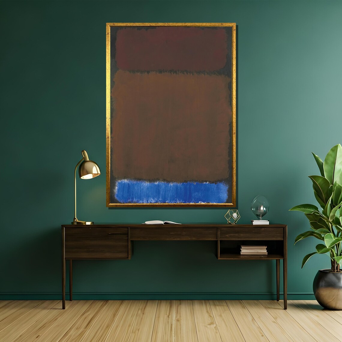 Mark Rothko Deep Brown And Blue Abstract Expressionist - Image 5