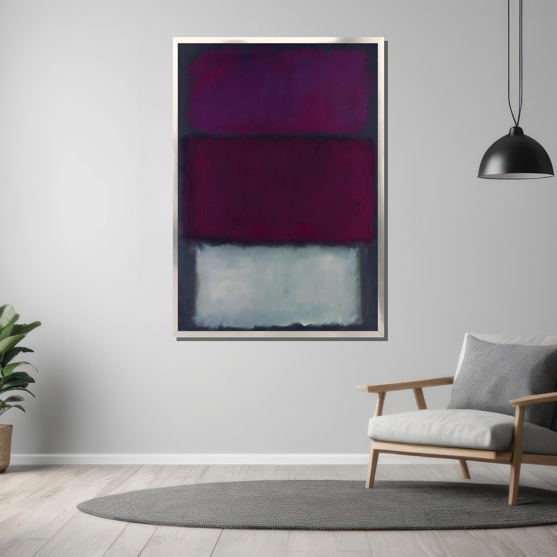 Plum Purple and Misty Gray Color Field Rothko Inspired Poster - Image 3