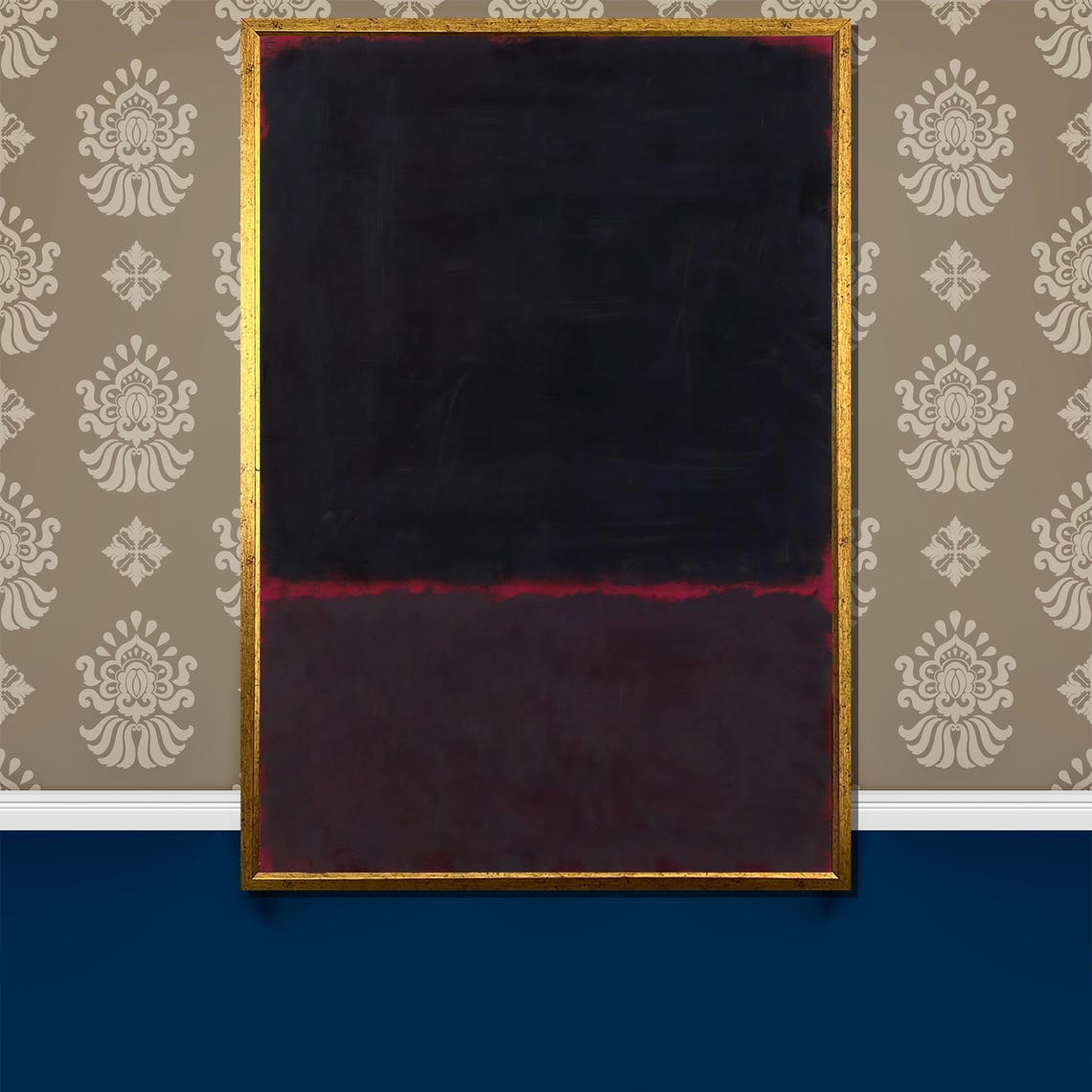 Rothko Style Black And Deep Burgundy Dramatic Color Field Poster
