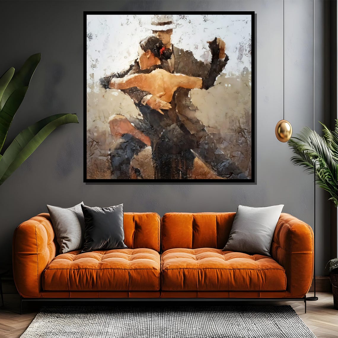 Passionate Tango Dance Painting Romantic Couple Artwork With Textured Style Perfect Wall Decor And Unique Gift Idea - Image 4