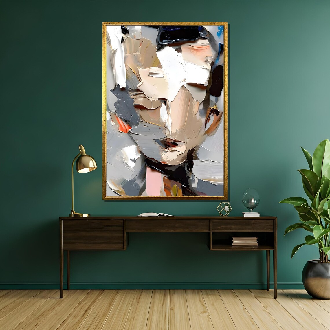 Abstract Expressionist Face Portrait, Modern Textured Art Print - Image 5