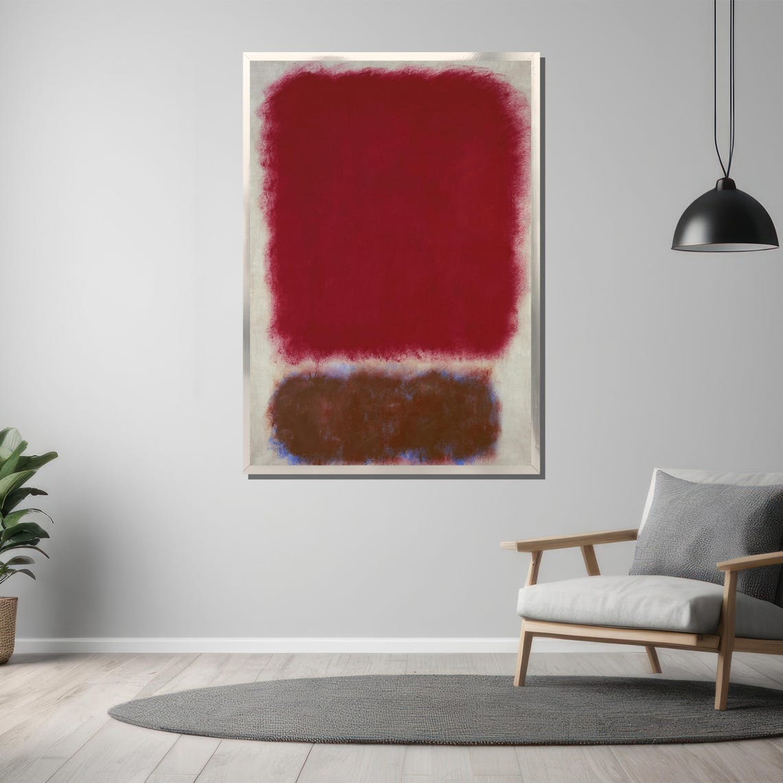 Rothko-Style Crimson Earthy Brown Color-Field Abstract Art Poster - Image 3