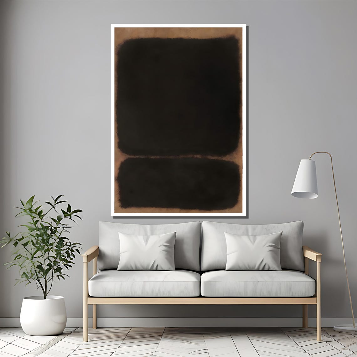 Rothko-Style Deep Black Minimal Color-Field Abstract Art Poster - Image 2