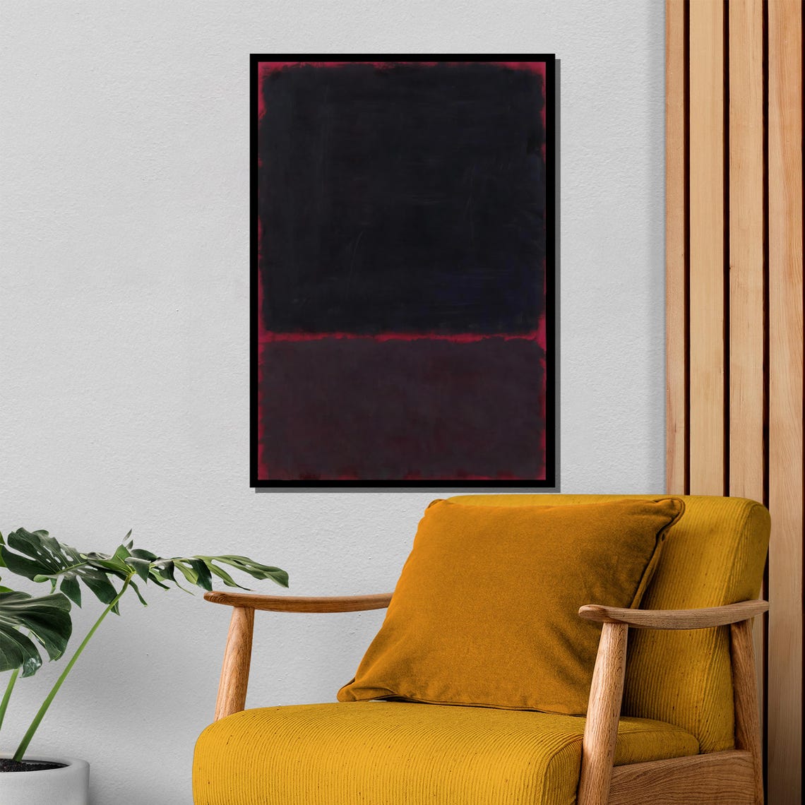Rothko Style Black And Deep Burgundy Dramatic Color Field Poster - Image 4