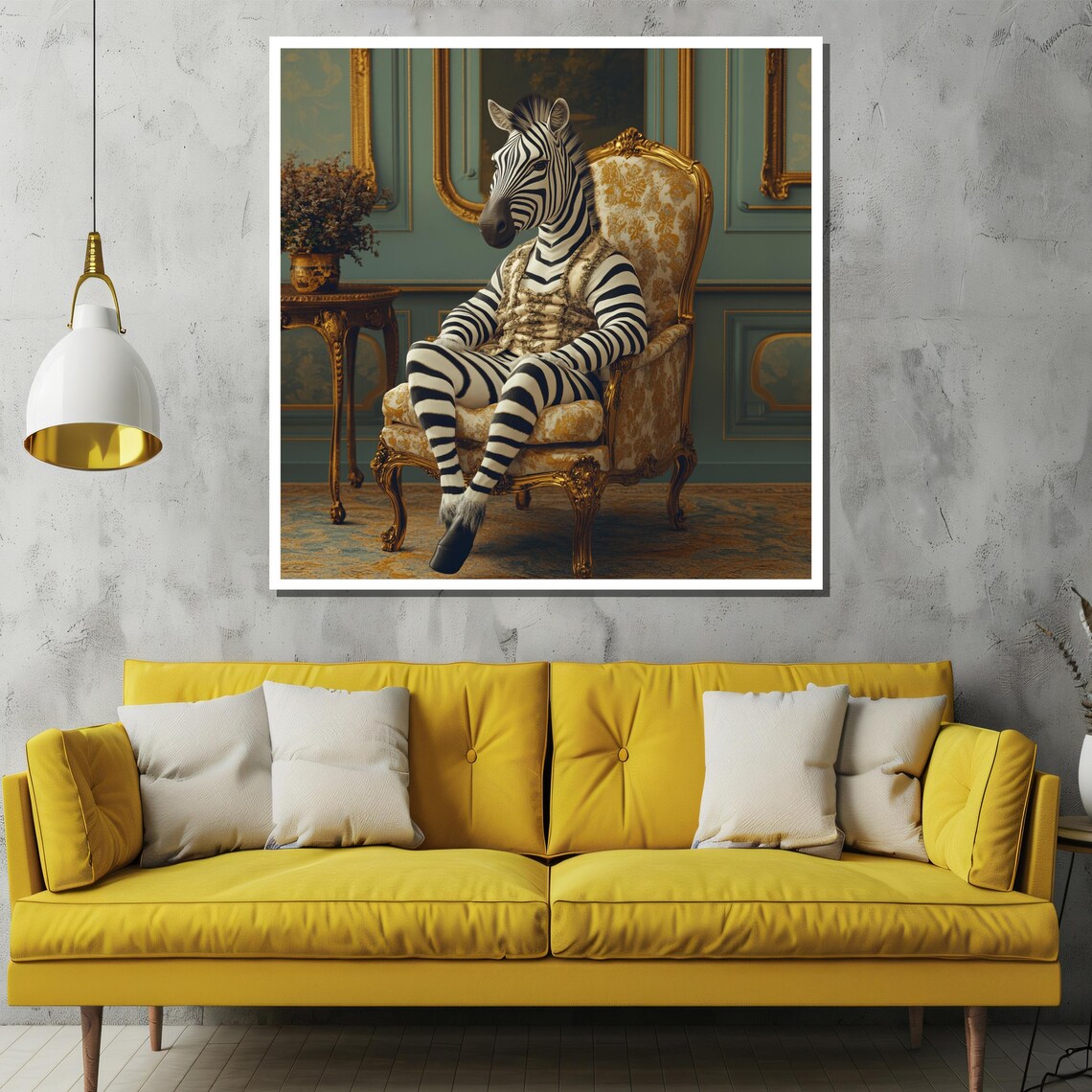 Surreal Zebra Portrait Art Print, Whimsical Wildlife - Image 2