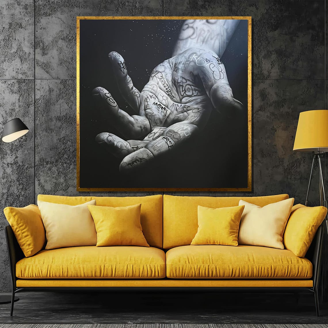 Graffiti Hand Painting Minimalist And Bold Modern Wall Art For Urban Home Decor And Unique Gift Ideas