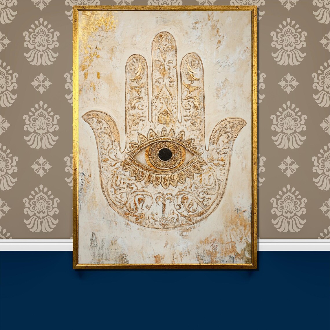 Hamsa Hand Spiritual Art Print, Bohemian Decor
