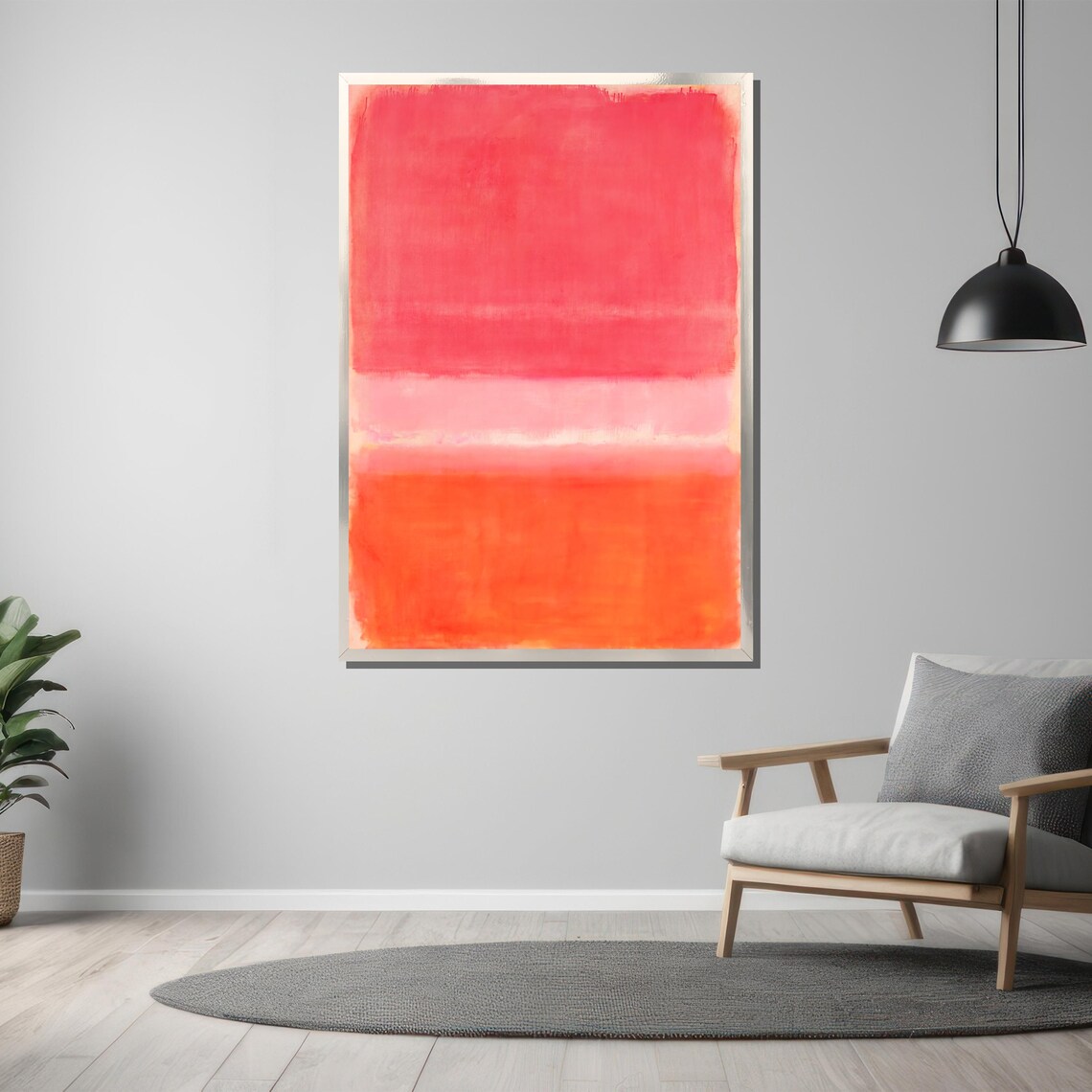 Vibrant Pink And Orange Abstract Painting Bold Artistic Gift For Modern Wall Decor And Colorful Home Spaces - Image 3